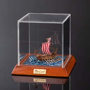 Model statku wikingów, skorupa orzecha pekan, ręcznie robiona kolekcja łodzi, miniatura marynarki wojennej, diorama do małych dekoracji domowych, terrarium, prezent marynistyczny na Boże Narodzenie