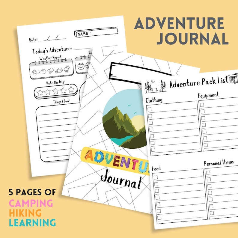 Adventure Journal Pages - Digital Item, Printable - Etsy