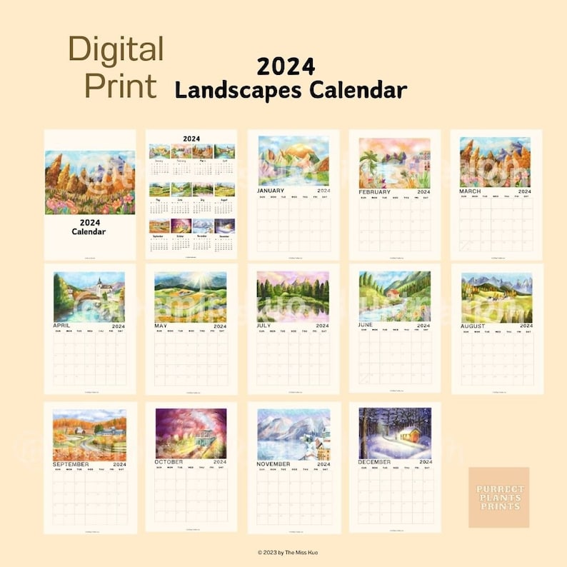 2024 Calendar 2024 Travel Calendar 2024 Landscape Calendar Etsy UK