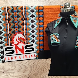 Western Show Blanket With Matching Shirt Showmanship Horsemanship Rodeo Queen Showmanship Shirt with Matching Pad