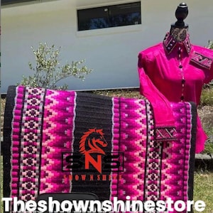 Western hot pink shirt with Matching pad
