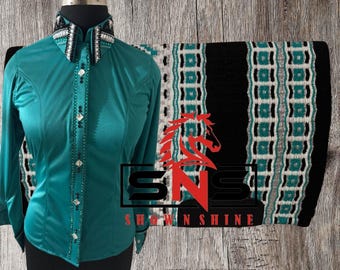 Western showdeken met bijpassend shirt Showmanship Horsemanship Rodeo Queen showdeken met bijpassend zeem