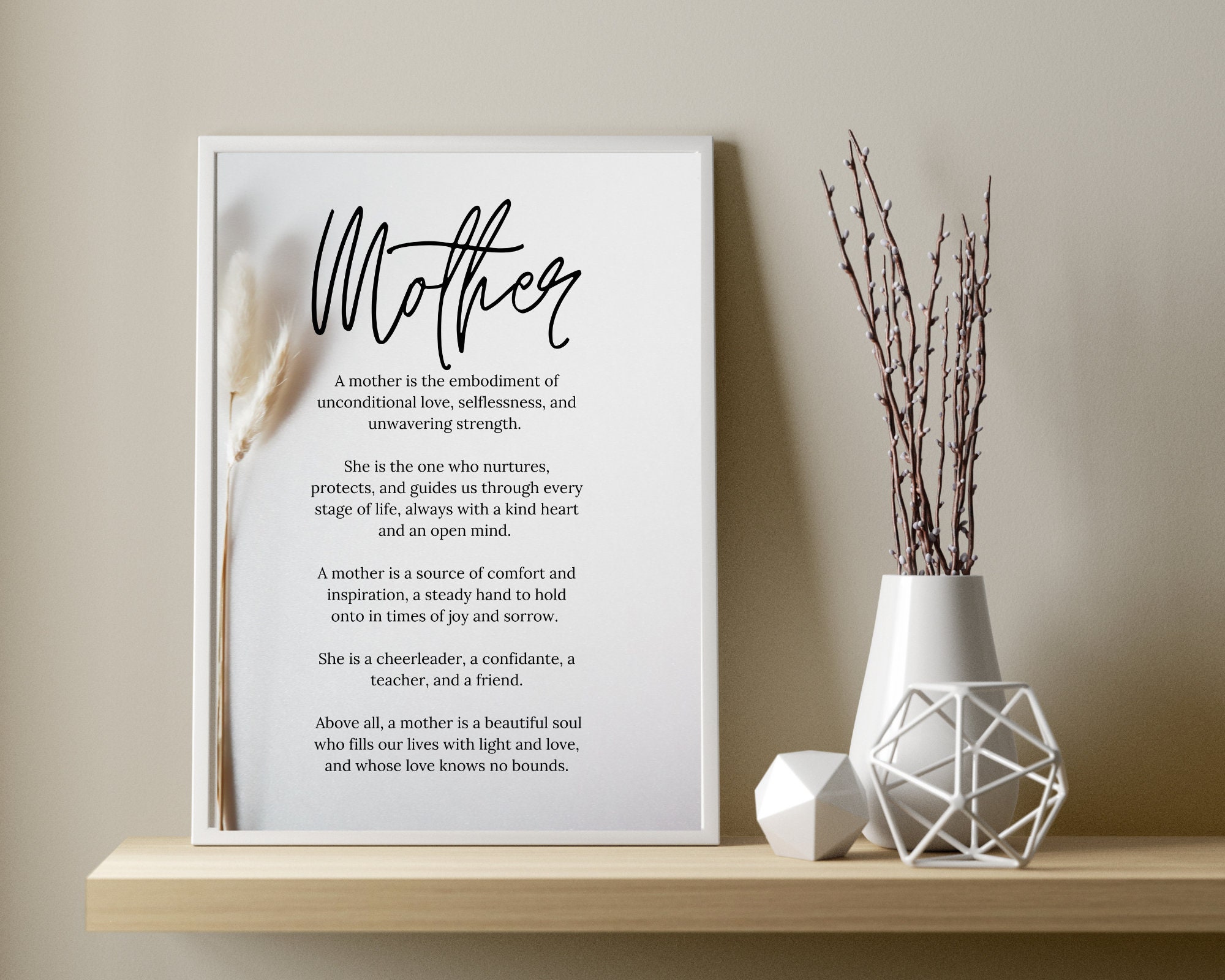 Mothers Definition Poem Wall Art Printable DIY Gift for Mom Etsy