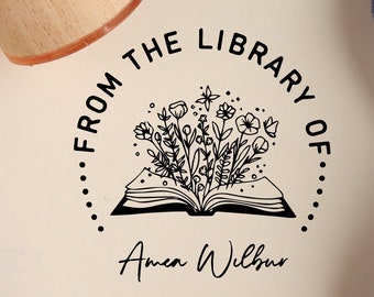 Custom From the Library of Book Stamp, Personalized Book Stamp