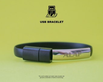 Multifunction Hassle-free Alaf usb cable and Flat Bracelet for Android, Ios, Type C user (Perfect for student, couple, rider, worker)