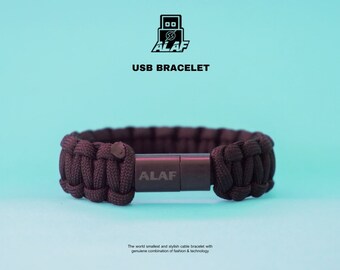 Multifunction Hassle-free Alaf usb cable and Paracod Bracelet for Android, Ios, Type C user (Perfect for student, couple, rider, worker)