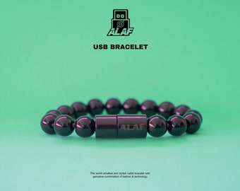 Multifunction Hassle-free Alaf usb cable and Bead Bracelet for Android, Ios, Type C user (Perfect for student, couple, rider, worker)