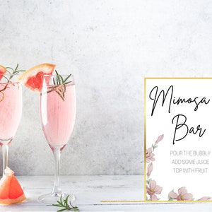 Floral Mimosa Bar Sign