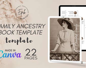 Ancestry Book Template | Family Tree Family History and Genealogy Printable Book | Microsoft Publisher | PC