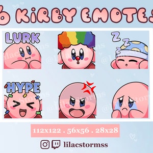 Kawaii Kirby Twitch Discord PNG Emotes