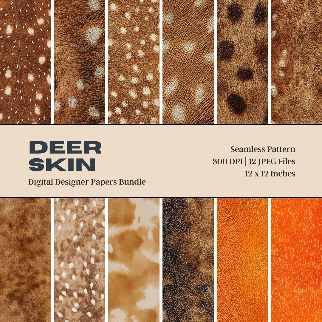 Deer Skin Digital Paper, Seamless Leather Pattern (digital
