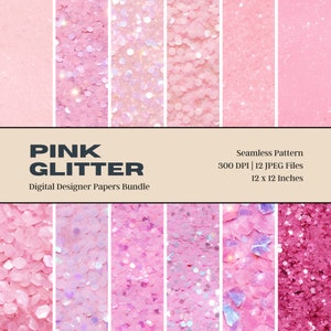 12 Pink Glitter Digital Paper, Jewel Backgrounds, Glitter Texture, Agate Background, Scrapbook Paper, Commercial Use, Digital Download