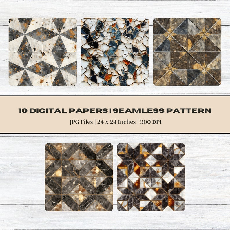 Tile Model Paper Mediterranean Tile Digital Paper, Seamless Texture (digital Download ...