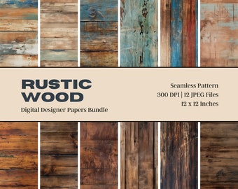 Rustic Wood Digital Paper, Distressed Texture (Digital Download)