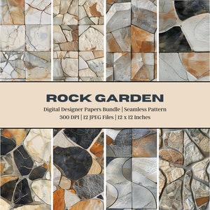 12 Digitaal papier rotstuin, stenen achtergrond, steenbewerking, steenontwerp, Japanse meditatieve tuin, stenen muur, zendecor, Isamu Noguchi