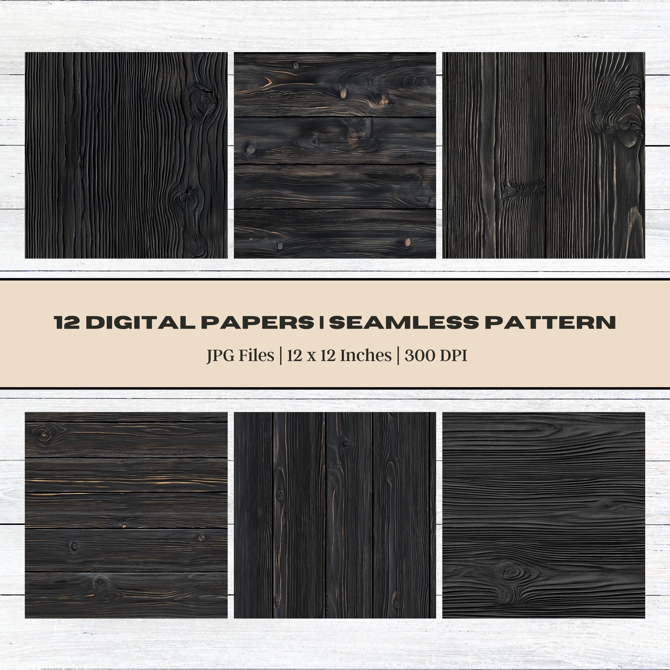 12 Japanese Charred Wood Digital Paper, Shou Sugi Ban Texture, Rustic ...