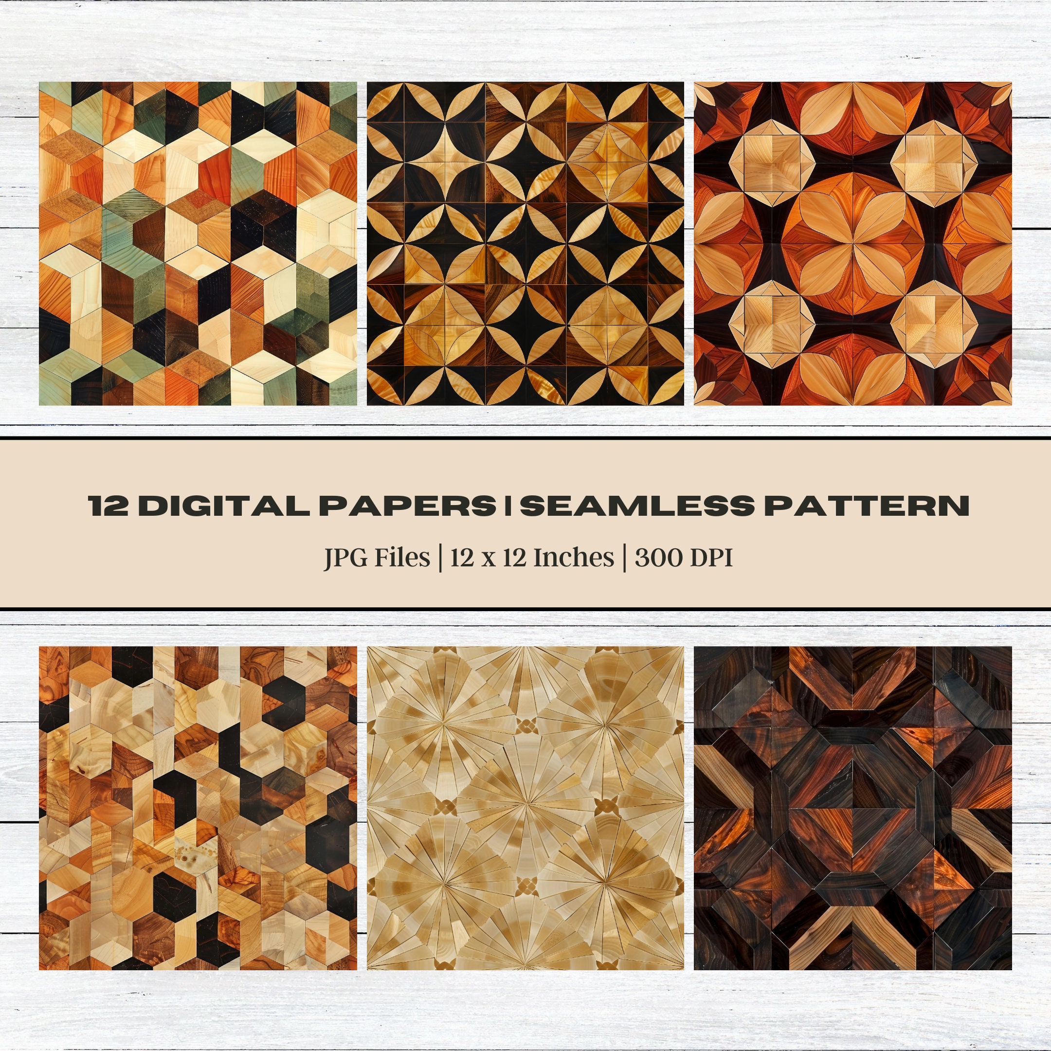 シャドーボックス　エジプト 12 Japanese Marquetry Digital Paper, Wooden Secret Box