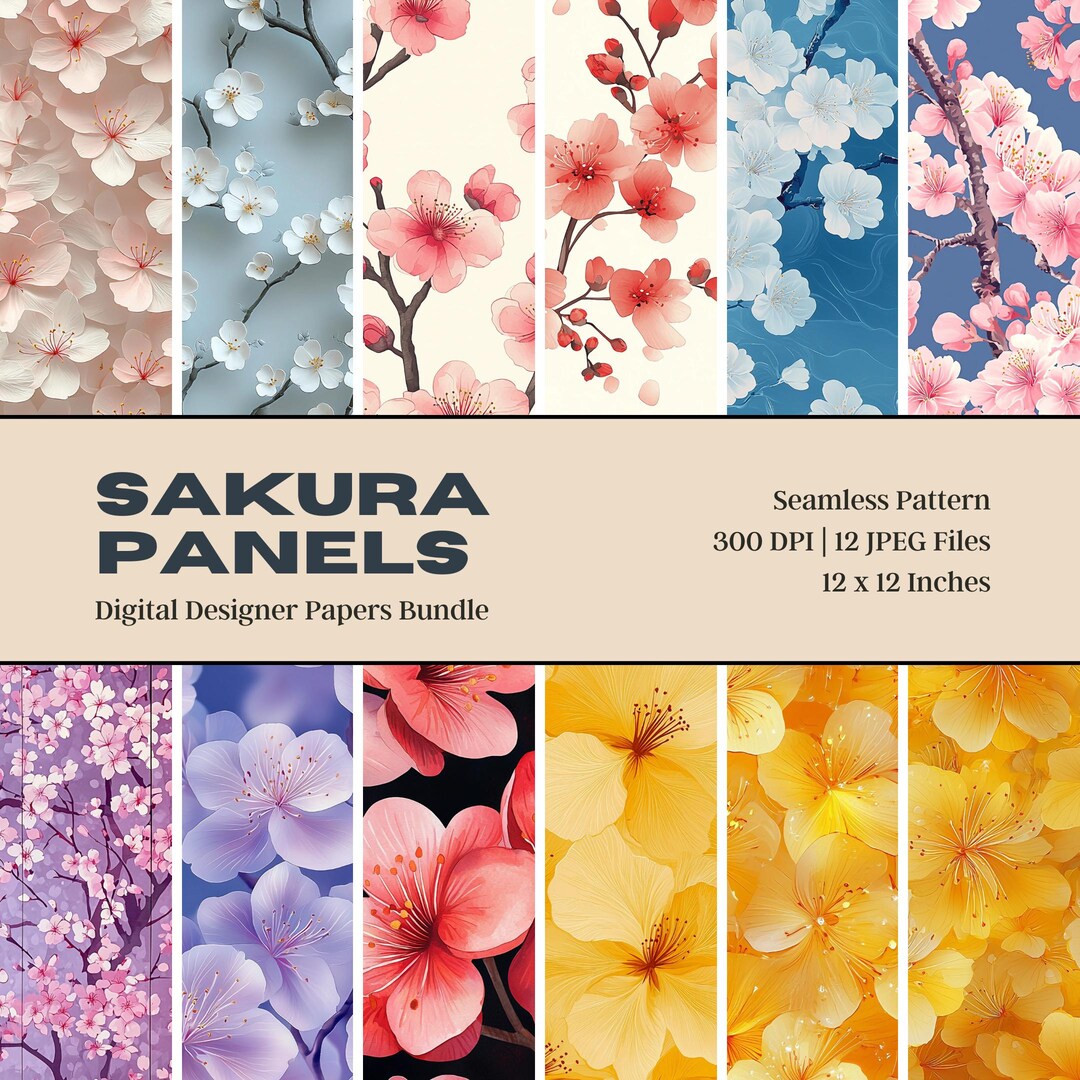 12 Japanese Folding Screens Digital Paper, Zen Garden, Japanese Paper ...