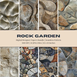 12 Steingarten Digitales Papier, Steinhintergrund, Steinbearbeitung, Steindesign, Japanischer Meditativer Garten, Steinwand, Zen Dekor, Isamu Noguchi