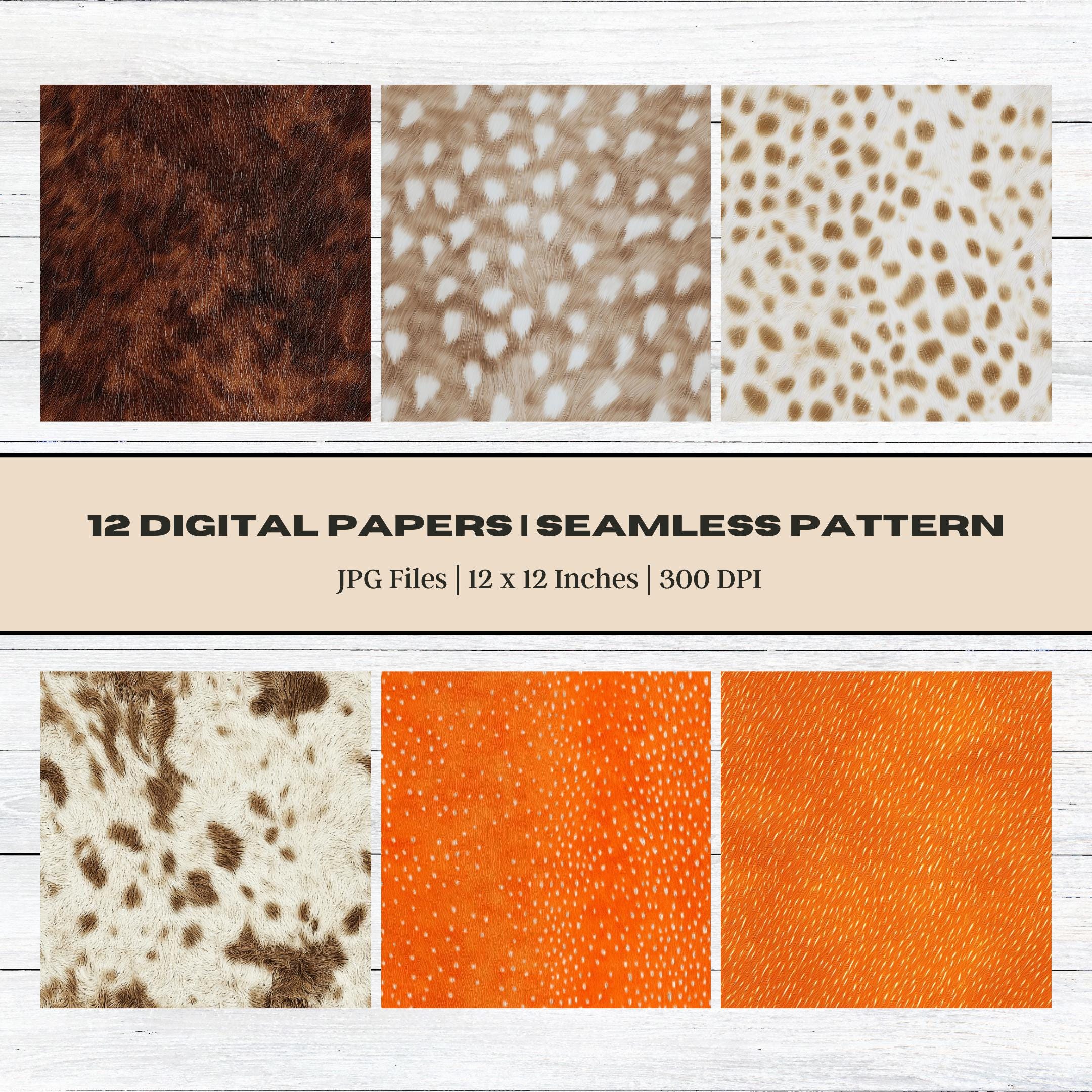 12 Deer Skin Digital Paper, Leather Pattern, Deerskin Texture, Deer ...