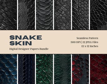 Snake Skin Digital Paper, Reptile Seamless Pattern (Digital Download)