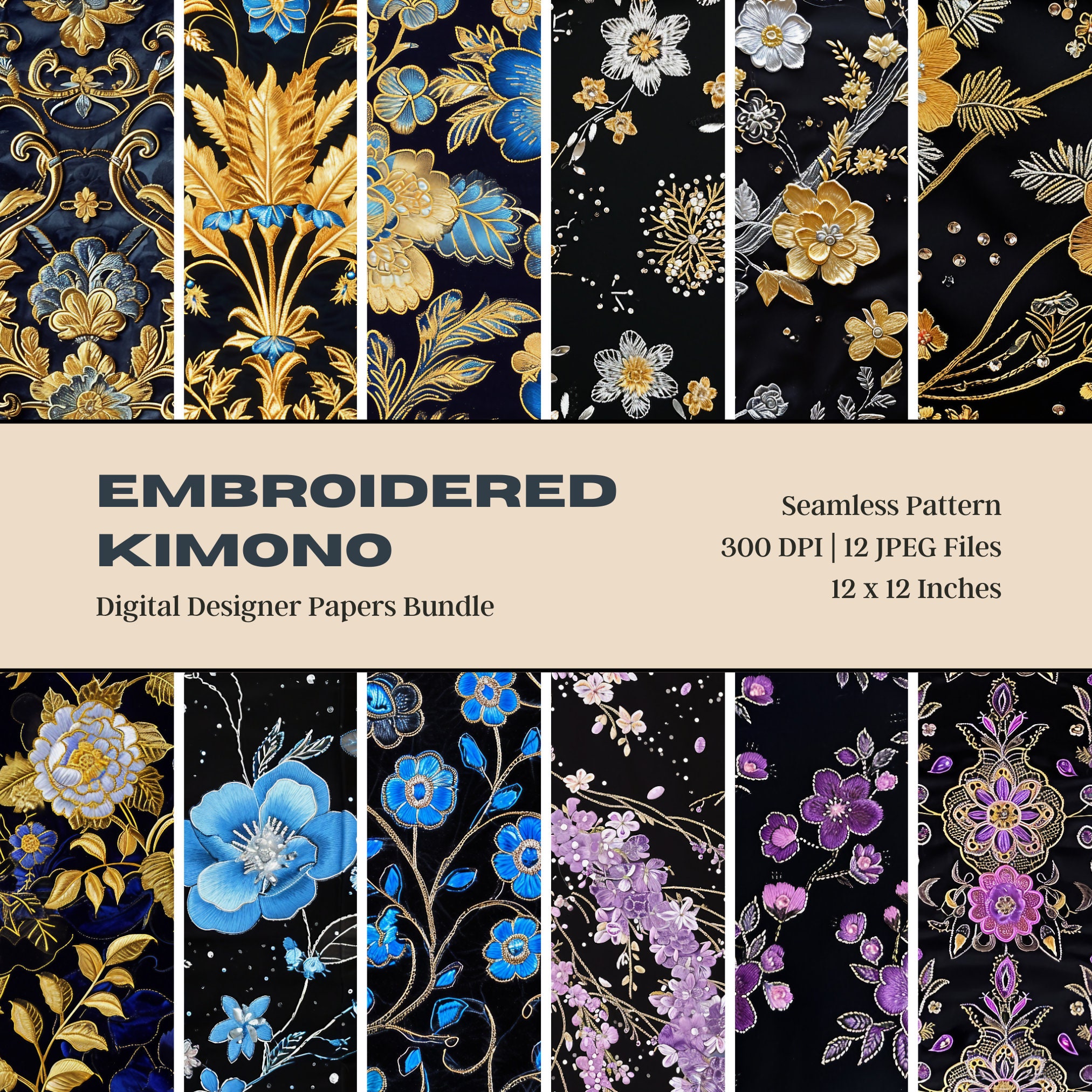 12 Embroidered Kimono Pattern, Wildflower Embroidery Pattern, Flower Embroidery, Vintage Japanese Print, Silk Kimono, Kimono, Black Kimono - Etsy 12 Embroidered Kimono Pattern, Wildflower Embroidery Pattern, Flower Embroidery, Vintage Japanese Print, Silk Kimono, Kimono, Black Kimono - Etsy