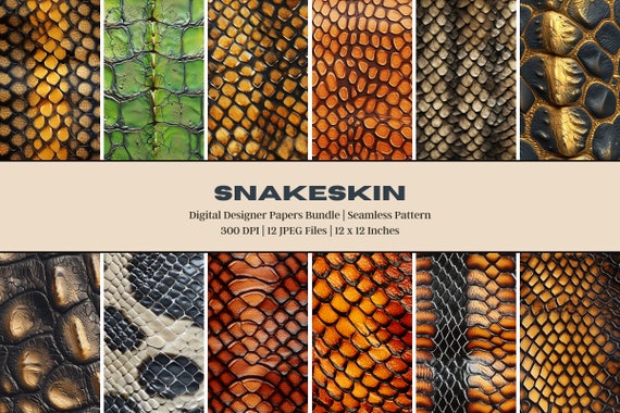 12 Snake Skin Digital Paper, Leather Pattern, Snake Skin
