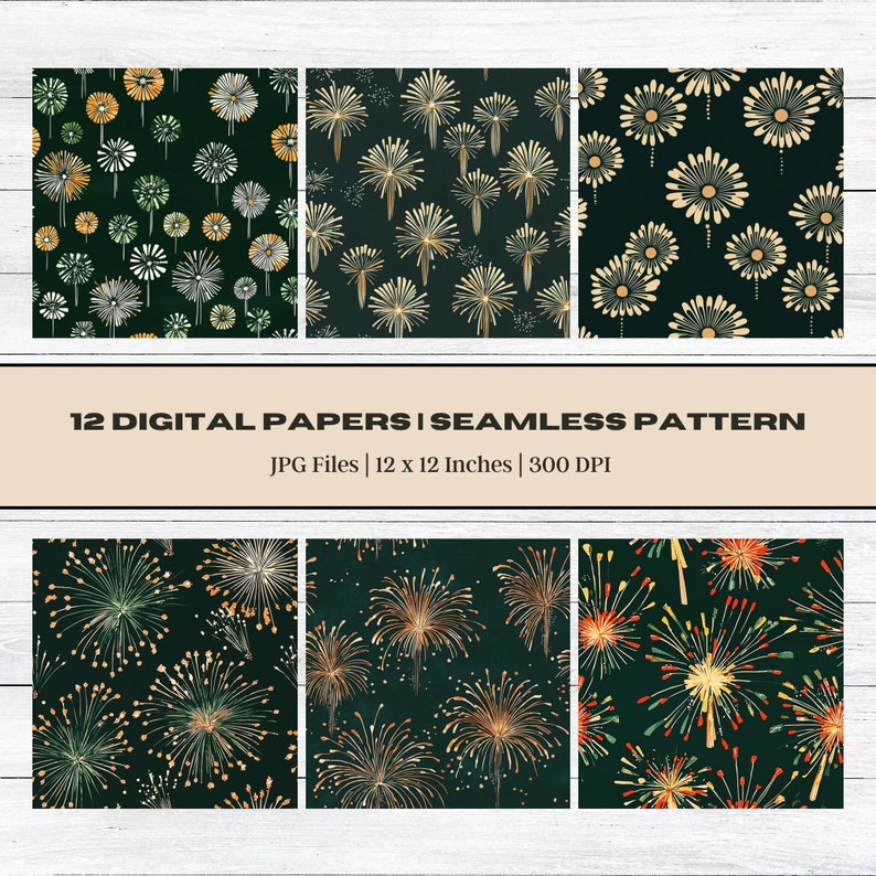 12 Pine Green Silk Kimono Digital Paper, Fireworks Pattern, Slik ...