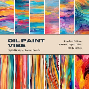 12 Carta digitale colorata per pittura a olio, motivo per pittura acrilica, texture per pittura a colori pastello, carta per scrapbooking, uso commerciale, download digitale