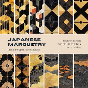 12 Japoński papier cyfrowy Marquetry, Drewniane wzory skrzynek sekretnych, Yosegi-zaiku, Tekstury drewna, Drewniane pudełko-puzzle, Geometryczny wzór drewna