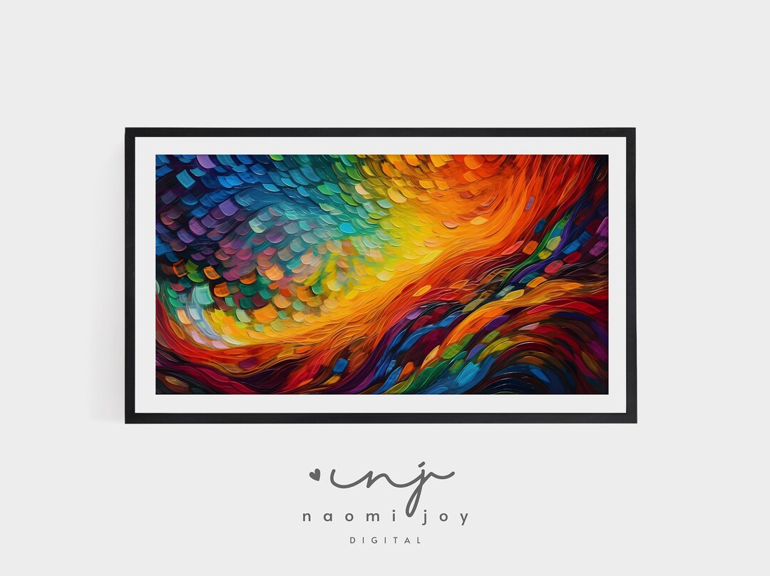 TV Frame Art Samsung Frame TV Art Abstract Rainbow Pride Month Oil