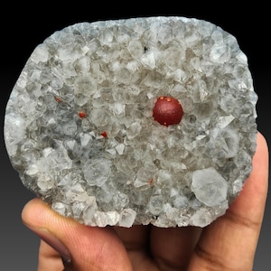 Red Flourite on Quartz Natural Minerals Specimens