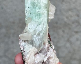 Green Apophyllite with Stilbite Mineral