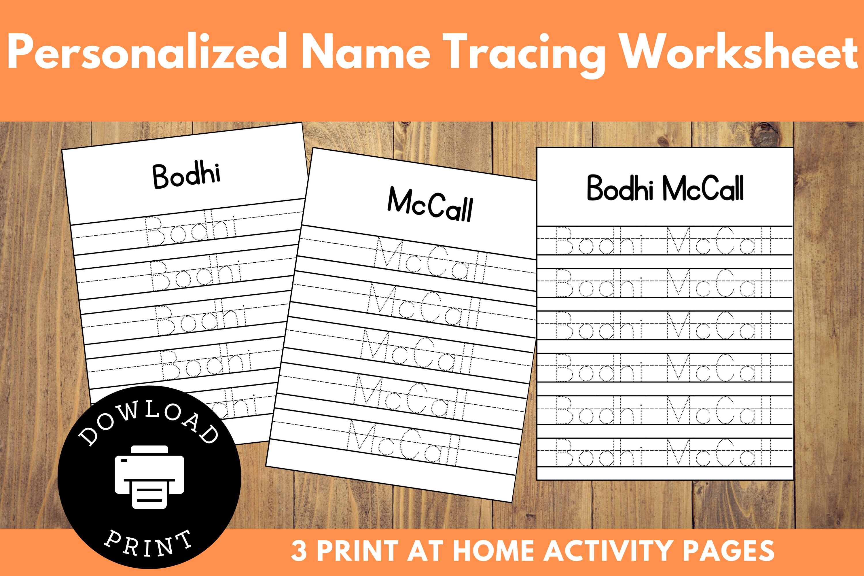 Name Writing Grid Personalized Name Tracing Sheet | Handwriting Practice | Printable ...