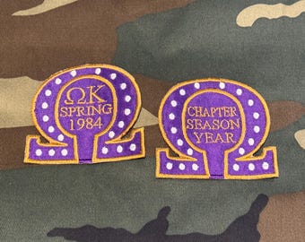 Personalized Purple and Gold Fraternity Embroidered Iron-On Or Sew-On Patch Individual