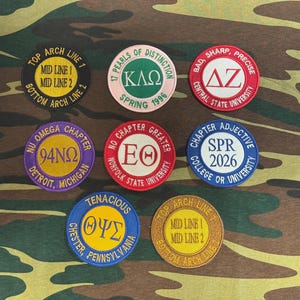 Custom Chapter Patch Embroidered Fraternity and Sorority Crossing Patches (Iron-On/Sew-On)