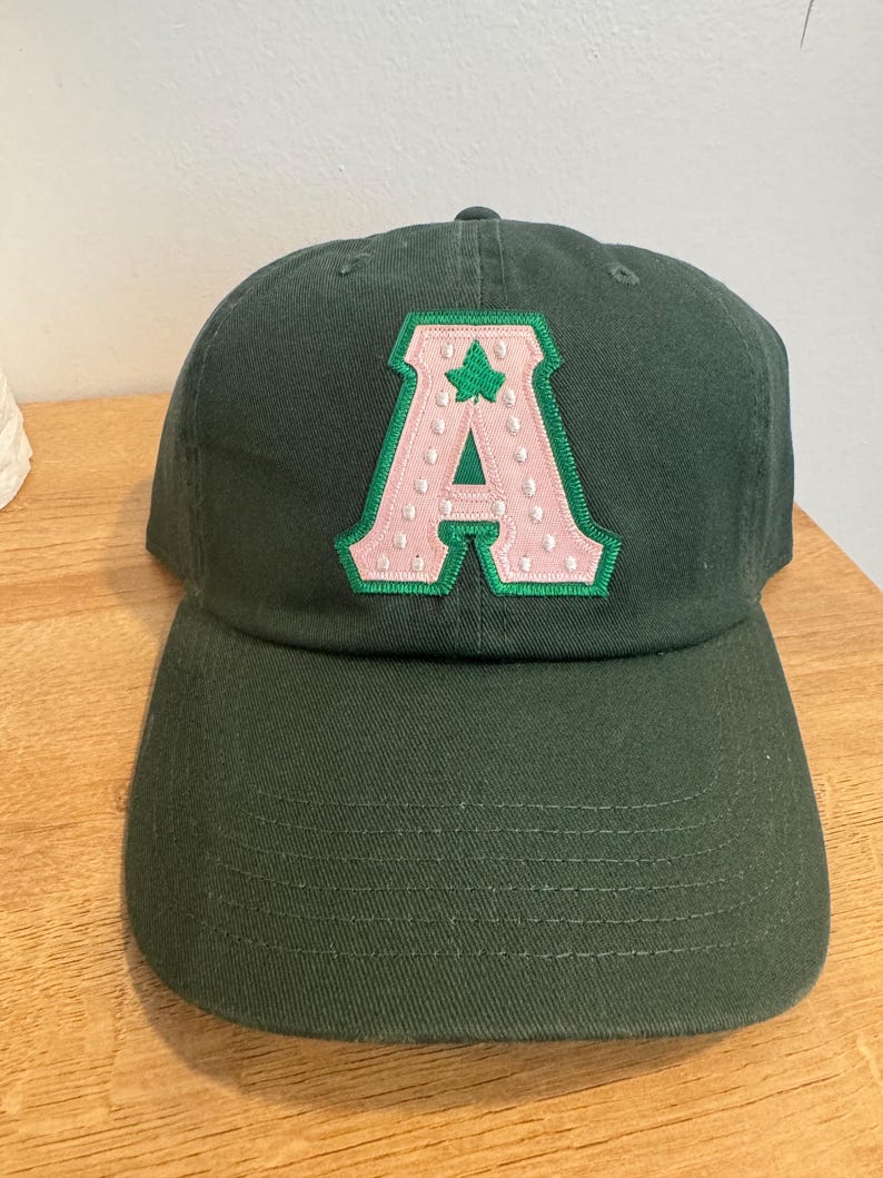 Czapka baseballowa z haftem stowarzyszenia studenckiego – regulowana czapka dla taty A Letter DARK GREEN