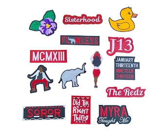 DST Sorority Embroidered Iron-On Or Sew-On Patch Individual Or 14 Piece Set