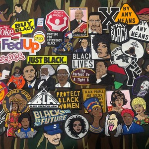 For The Culture BHM Black History Month Civil Rights Figures Faces Embroidered Iron-On Patch Individual Or Bundle