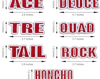 Ace Deuce Tre Quad Tail Rock Honcho Embroidered Patches (Iron-On/Sew-On)