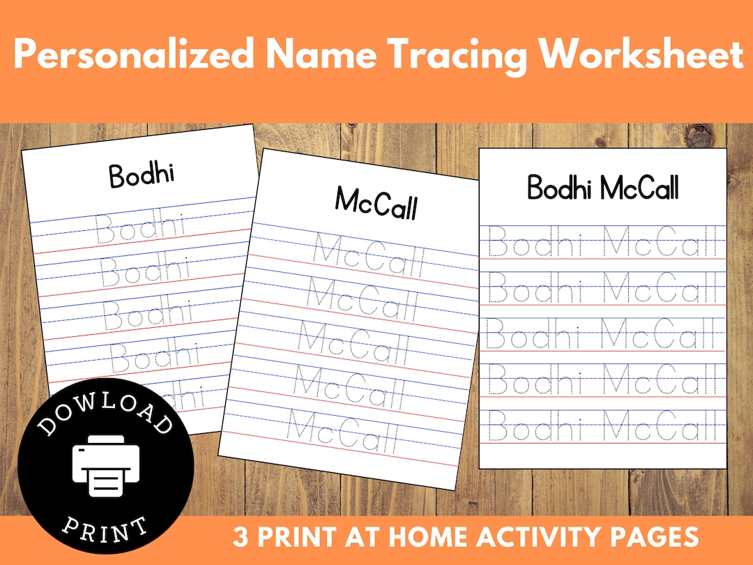 Printable Handwriting Worksheet | Personalized Name Tracing Sheet ...