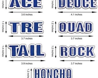 Haftowane naszywki Ace Deuce Tre Quad Tail Rock Honcho (do przyszycia/naprasowania)