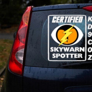 Personalized Certified Skywarn Spotter Lightning Bolt Decal No Background Sticker Vinyl