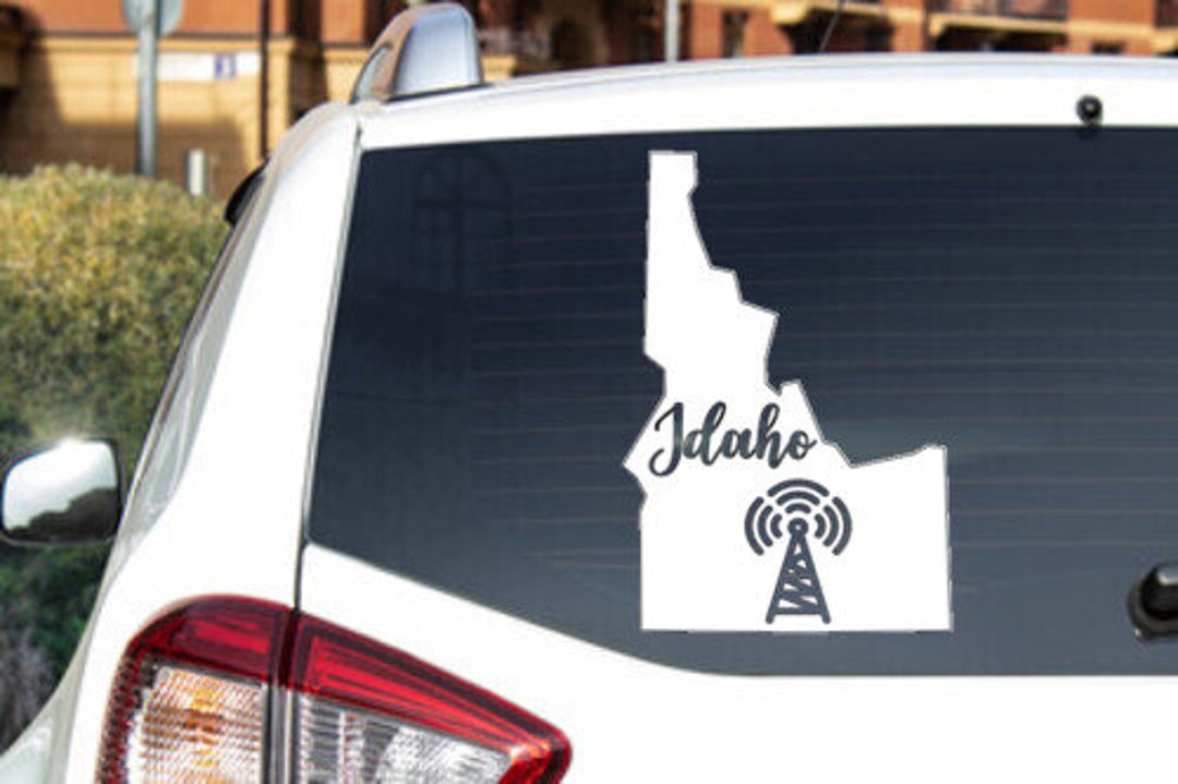 State of Idaho With Name and Antenna Decal Sticker Vinyl Etsy