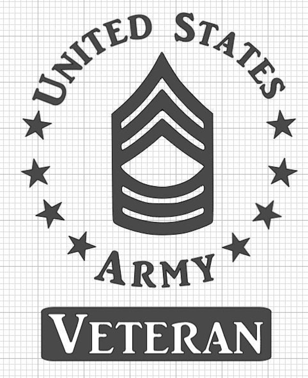 us-army-veteran-rank-insignia-decal-etsy