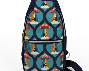 Bigfoot Abduction Sling Bag Crossbody Retro Style