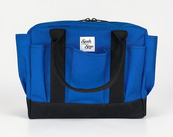 Stevige gereedschapstas van gewaxt canvas: Cordura tuintas met vakken