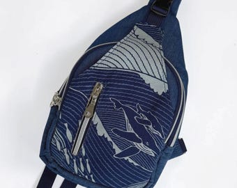 Denim Whales Sling Bag – Mini Crossbody Bag