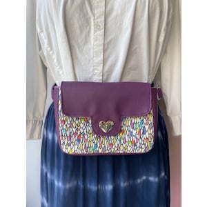 Sling/Crossbody/Belt Bag Featuring Faux Leather and Cotton Rainbow Fish  (FP9)
