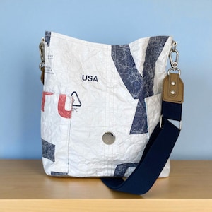Upcycled Tyvek House Wrap Crossbody Bag Purse (CP1)